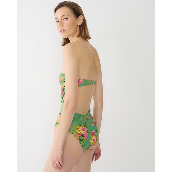 NWT J. Crew Crisscross Cutout Bandeau One-piece Swimsuit - Picture 2 of 2
